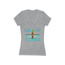Load image into Gallery viewer, Melanin Goddess  Women's Jersey Short Sleeve Deep V-Neck Tee
