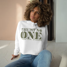 Load image into Gallery viewer, Trust No One Crop Hoodie