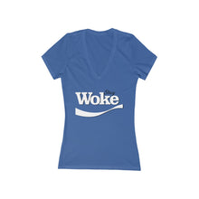 Load image into Gallery viewer, Woke Women's Jersey Short Sleeve Deep V-Neck Tee