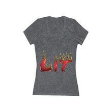 Load image into Gallery viewer, Women's Lit Jersey Short Sleeve Deep V-Neck Tee