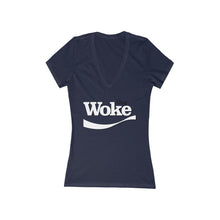 Load image into Gallery viewer, Woke Women's Jersey Short Sleeve Deep V-Neck Tee
