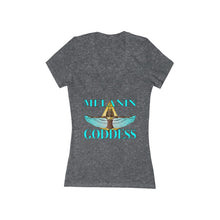 Load image into Gallery viewer, Melanin Goddess  Women's Jersey Short Sleeve Deep V-Neck Tee