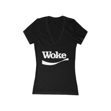 Load image into Gallery viewer, Woke Women's Jersey Short Sleeve Deep V-Neck Tee