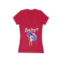 Load image into Gallery viewer, Salty Women's Jersey Short Sleeve Deep V-Neck Tee
