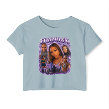 Load image into Gallery viewer, Festival Crop Top — Purple Photo Collage ‘Peyprian’ Graphic