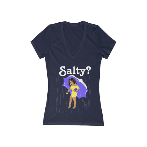 Salty Women's Jersey Short Sleeve Deep V-Neck Tee