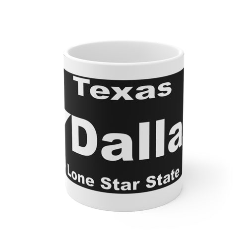 Dallas license plate  Mug 11oz