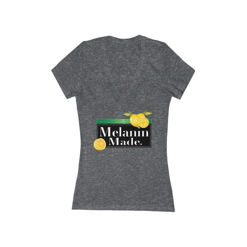 Melanin Made Women's Jersey Short Sleeve Deep V-Neck Tee