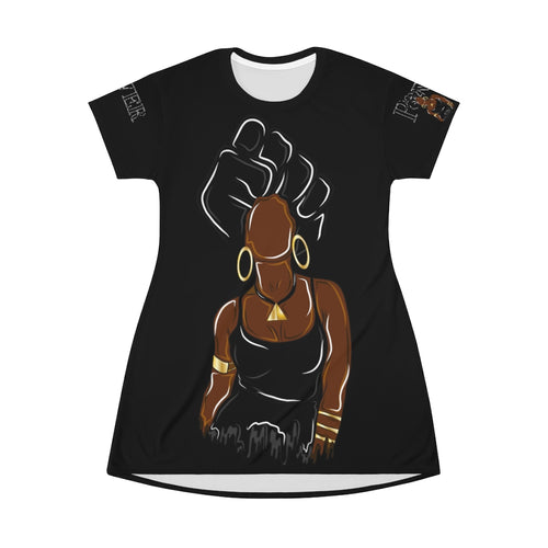 Power Woman All Over Print T-Shirt Dress