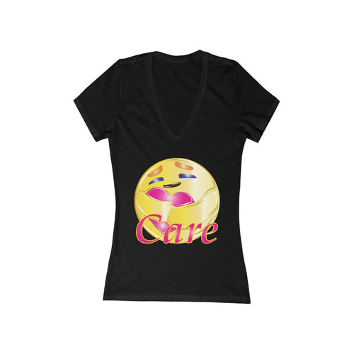 Care Women's Jersey Short Sleeve Deep V-Neck Tee