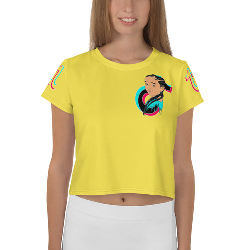 Marsalina All-Over Print Crop Tee