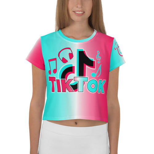 Marsalina All-Over Print Crop Tee