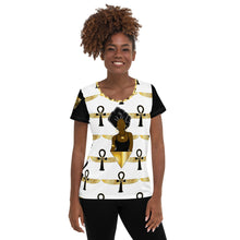 Load image into Gallery viewer, Black Power Female All-Over Print Women&#39;s Athletic T-shirt