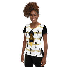 Load image into Gallery viewer, Black Power Female All-Over Print Women&#39;s Athletic T-shirt