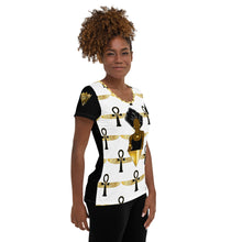 Load image into Gallery viewer, Black Power Female All-Over Print Women&#39;s Athletic T-shirt